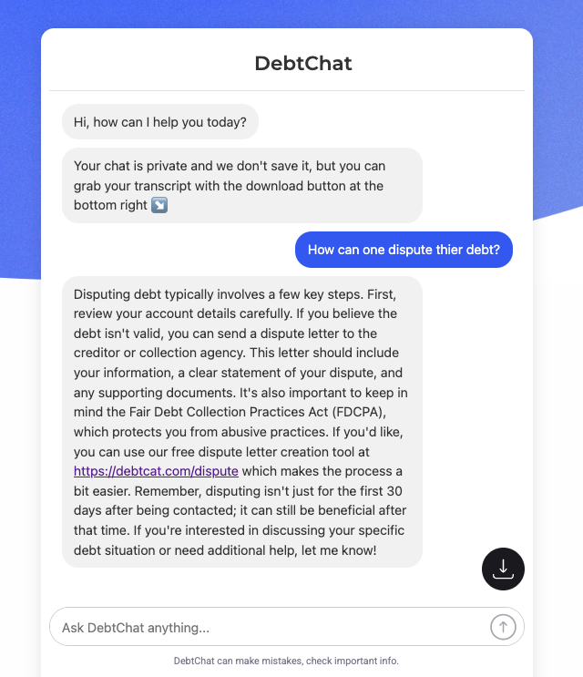 AI-powered chatbot interface