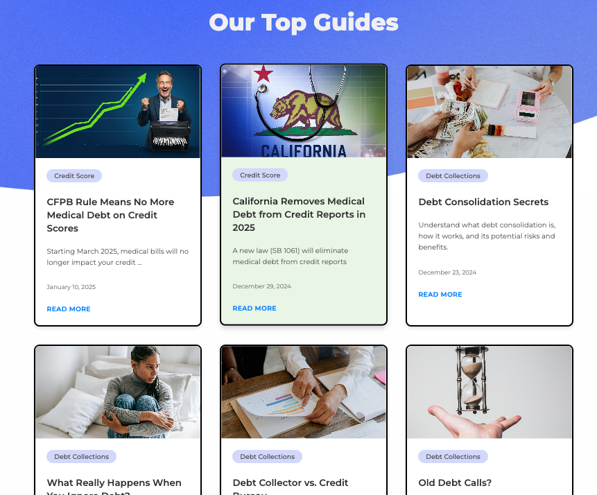 Consumer guides we wrote for DebtCat